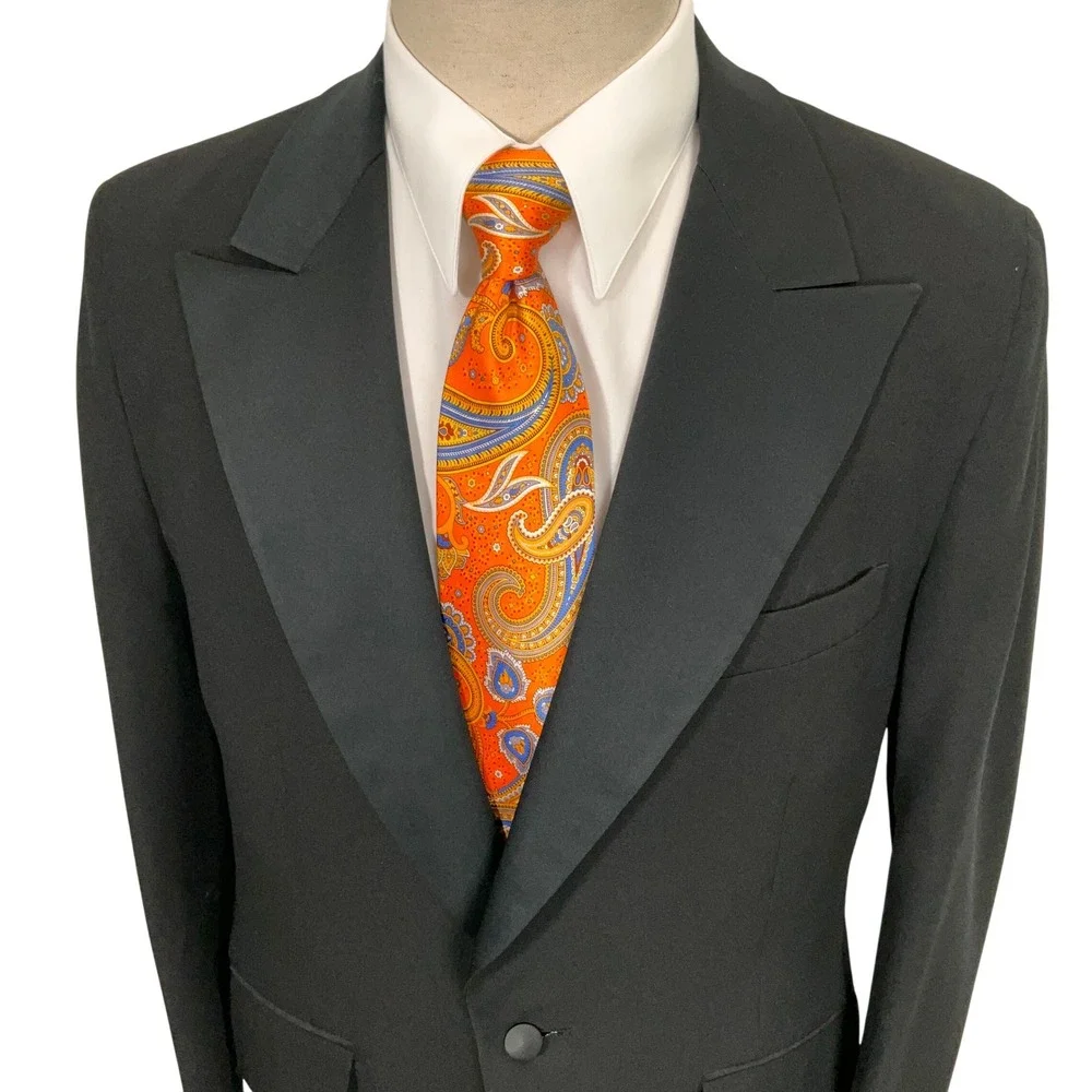 Palm Beach Tuxedo Jacket Men 41L Black Formal Peak Lapel